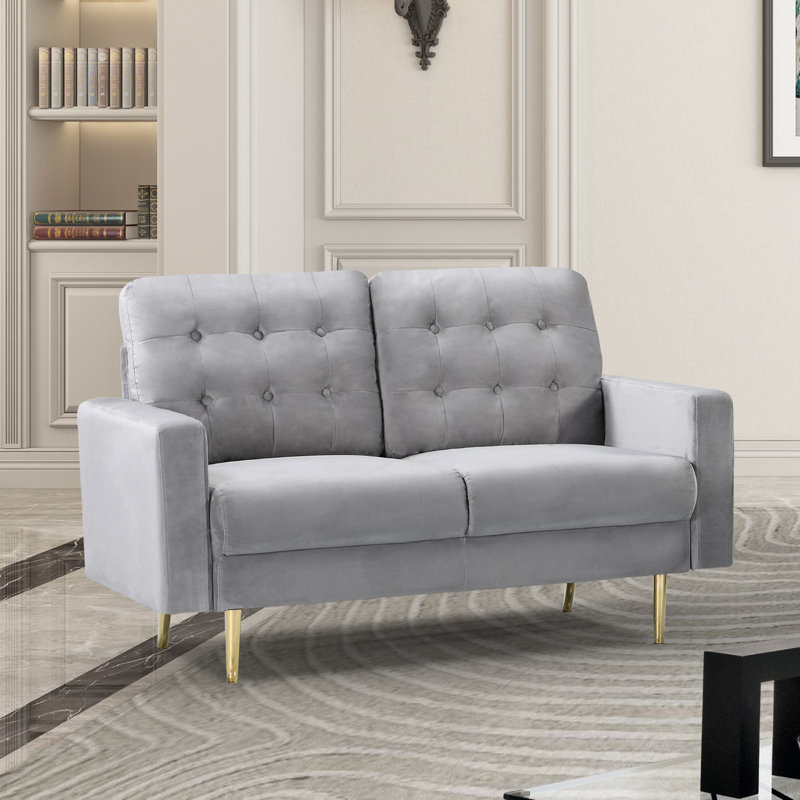 Kiley 2 Seater Velvet Sofa, Grey