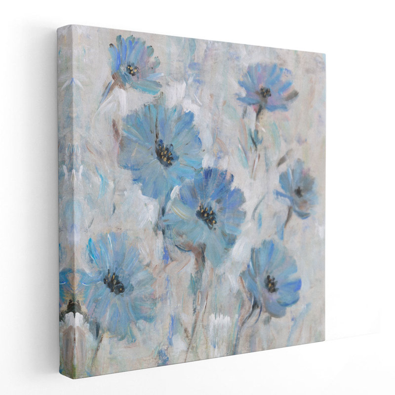 Mix Blue Flowers I - Canvas Print Wall Art, 12" H x 12" W
