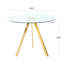 Table de salle à manger moderne de 39,2 po avec plateau rond en verre et pieds dorés Modern-978058810