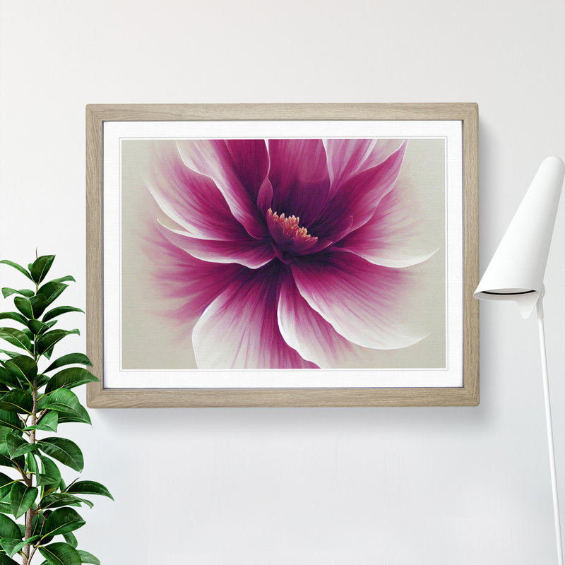Striking Carnation Flower - Framed Print, 46cm H x 64cm W x 2cm D, Oak
