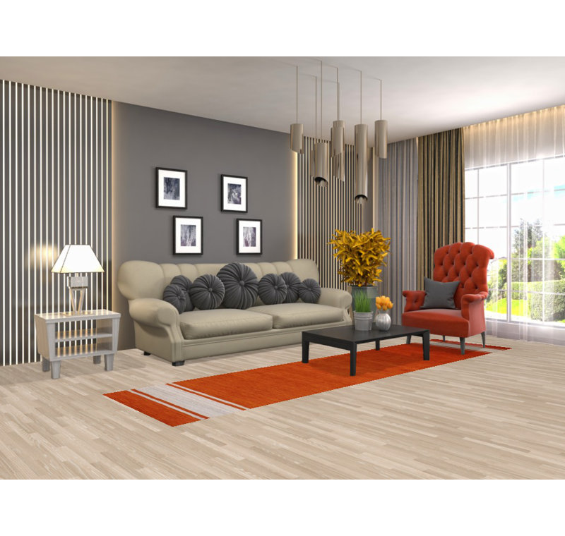 Orange Gabbeh Oriental Runner Rug 3x11