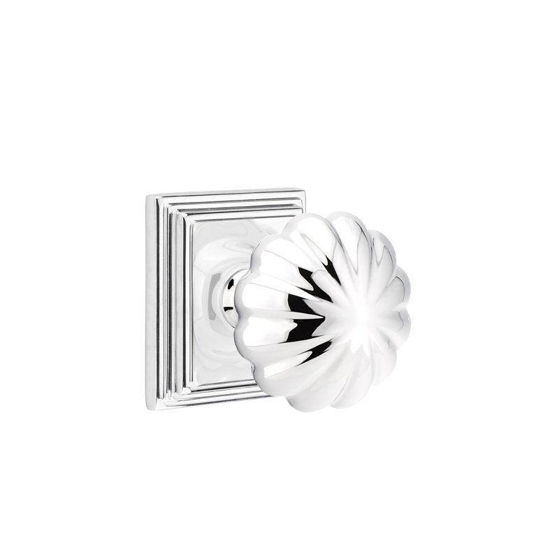 Bouton d’intimité avec wilshire rose Melon, Chrome brillant