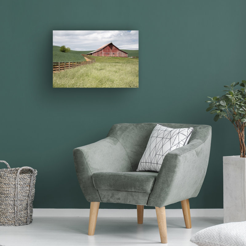 «Barn By The Fence» sur toile, H 30 po x l 47 po