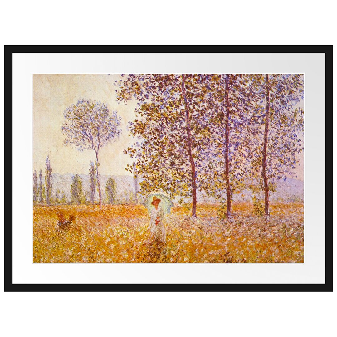 Gerahmter Kunstdruck Poplars in the Sunlight von Claude Monet