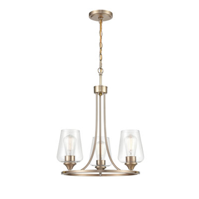 Ashford 3 - Light Dimmable Wagon Wheel Chandelier