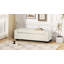 Banc en tissu texturé de conception rectangulaire avec couvercle à charnières pour le siège, le repose-pieds et le rangement caché, pour le salon, la chambre à coucher ou le vestibule-1506739995