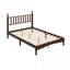 Lit plateforme double en bois avec tête de lit en forme de gourde