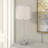 Pocklingt Glass Silver Table Lamp with Crystal Embellishments