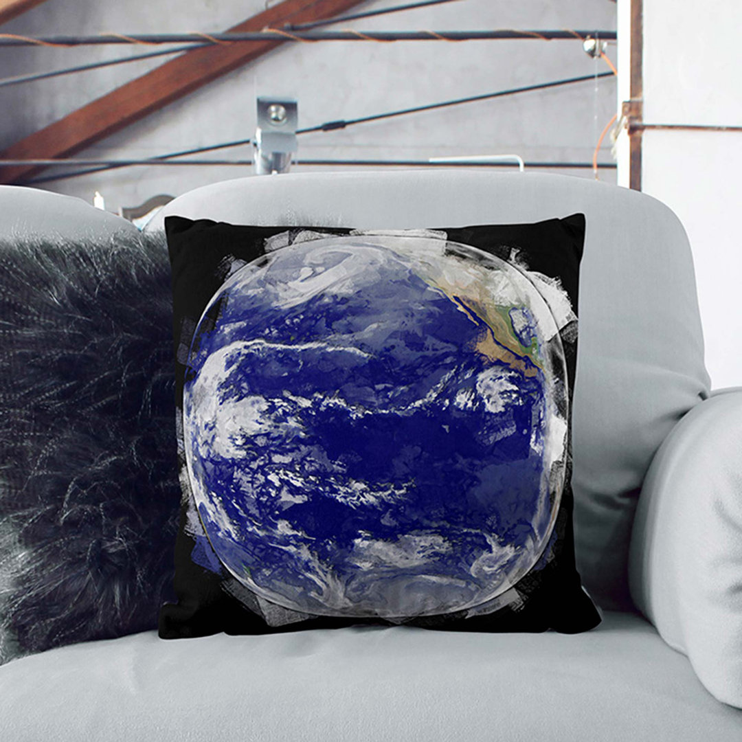 A Satellite Image of Earth in Abstract Cushion with Filling