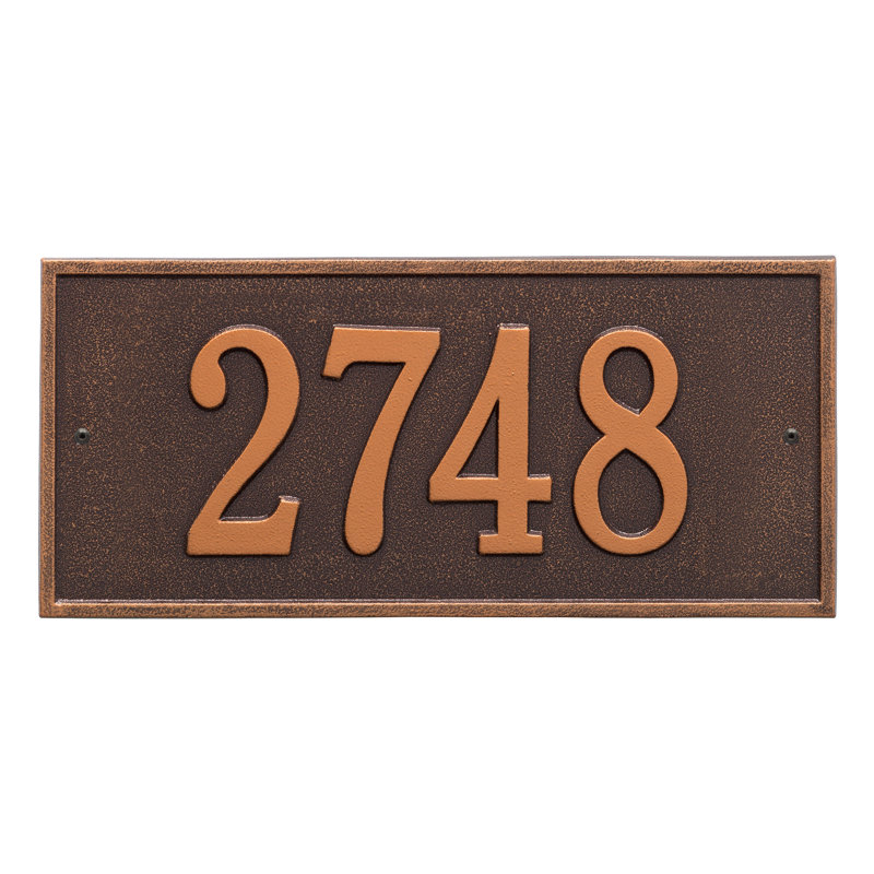 Hartford 1-Line Wall Address Plaque, Antique Copper, Yes