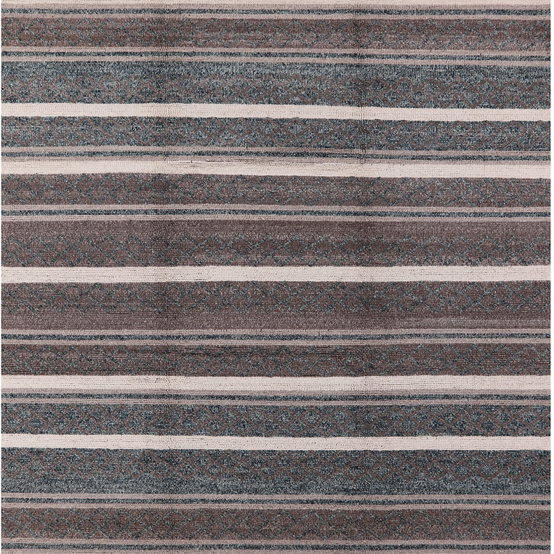 Tapis brun / gris Kropf, Carré 6 pi
