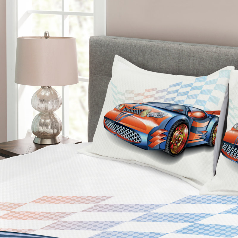 Addai Polyester Graphic Print & Text Bedspread with Pillow Shams, 220 x 220 cm Bedspread - 2 Shams