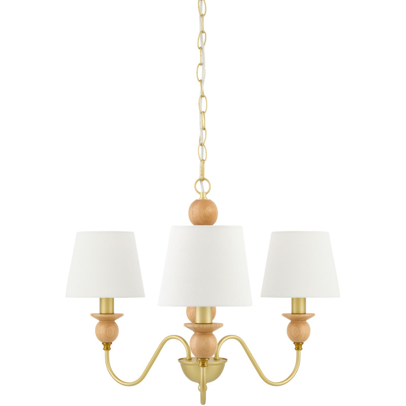 Lustre Myoshia, H 47 po x l 25 po x P 25 po, Blanc, 3 lumières