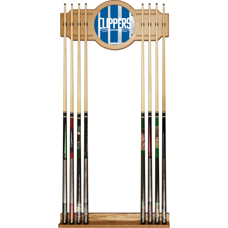 Support à queue de billard avec miroir nba, Clippers de Los Angeles, L 30 po x l 12 po