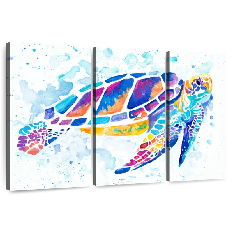 Vibrant Sea Turtle, 36" H x 57" W