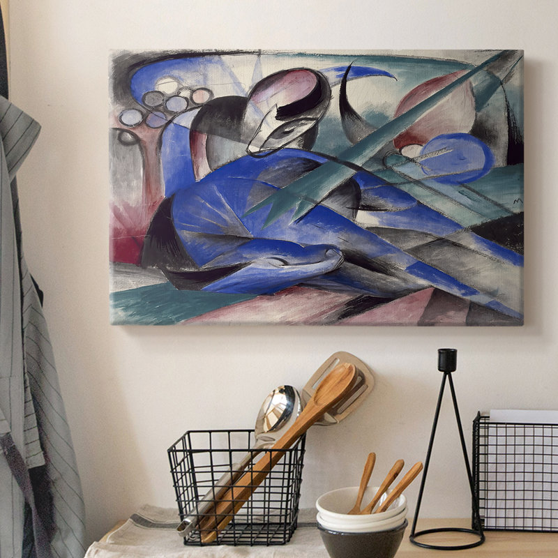 «Dreaming Horse» (Träumendes Pferd) -Franz Marc-Gallery, toile tendue-1913, 8 x 12
