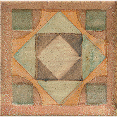 Cotto Nature 3" x 3" Porcelain Tira Volterra Hand Painted Decorative Accent Tile