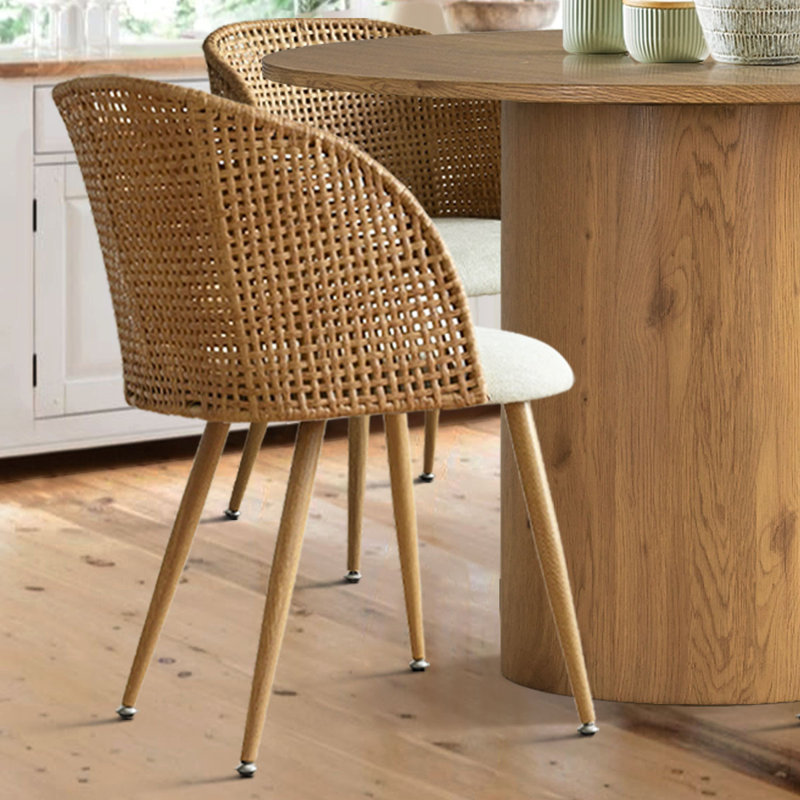 Bertwalda 4 - Person Dining Table Sets With 41.5'' Round Table & 4 Upholstered Chairs