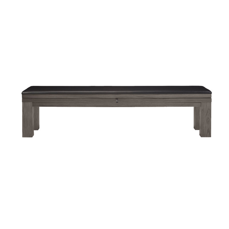 American Heritage Alta Leather Upholstered Storage Bench - Genuine Leather with Flip-Top Compartment, Solid Wood Frame, Charcoal