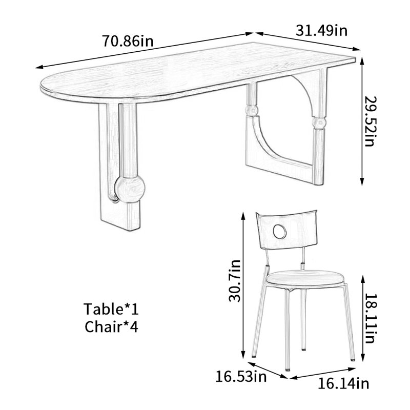Table de salle à manger Southwold, H 29,52 po x l 70,86 po x P 31,49 po