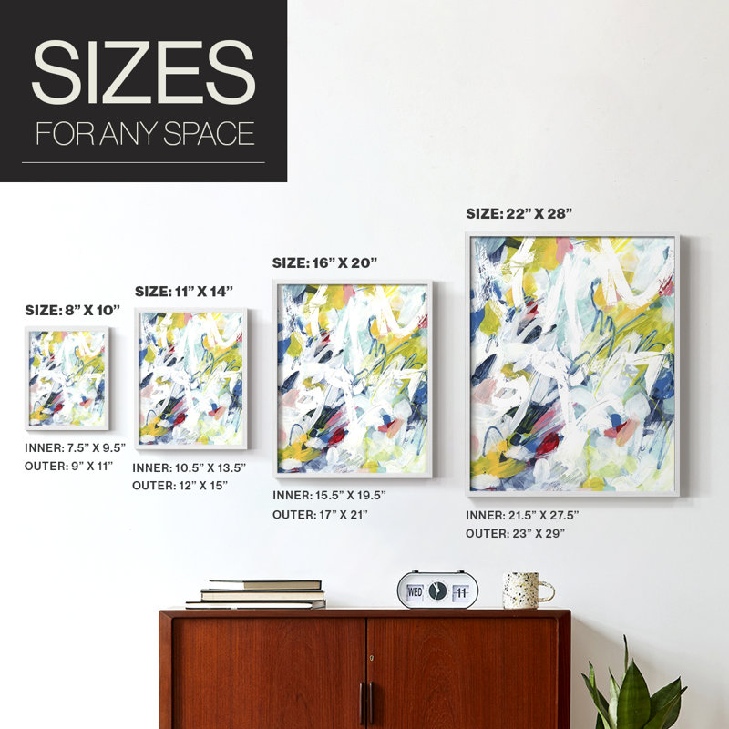 Impression sur cadre Color Color II - bois massif, Cadre blanc, H 15 po x l 12 po