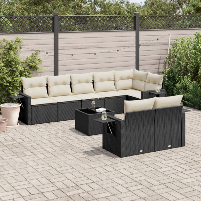 Vidaxl Garden Sofa Set Black