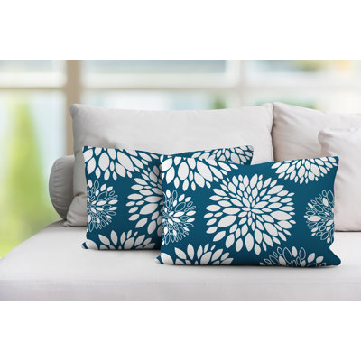 Floral Outdoor Reversible Throw Pillow