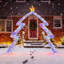Arche de Noël 8,8 pi en forme d'arbre de Noël avec étoile supérieure, lumières DEL réglables, attaches à fermeture éclair