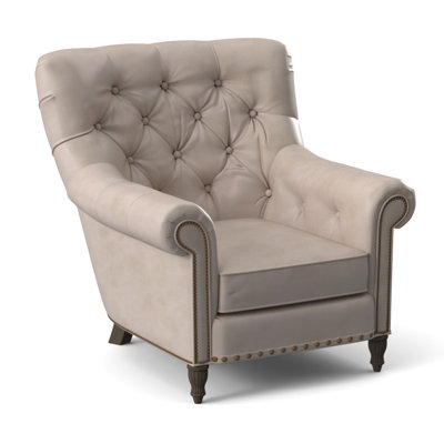 Fauteuil en cuir capitonné de 35,5 po de large Kirby