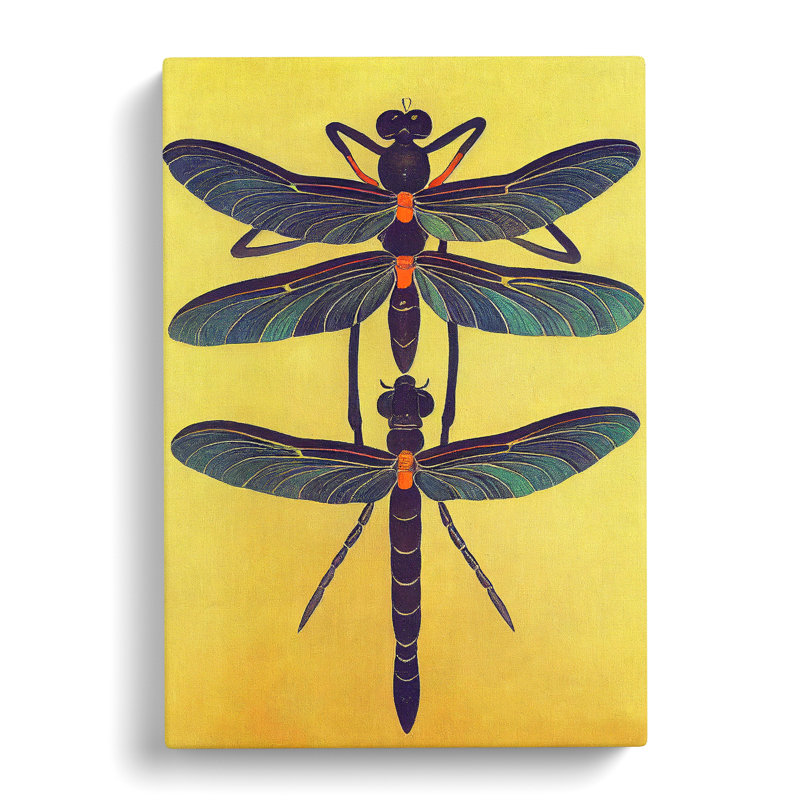 Noble Dragonflies - Wrapped Canvas, 50cm H x 35cm W x 3cm D