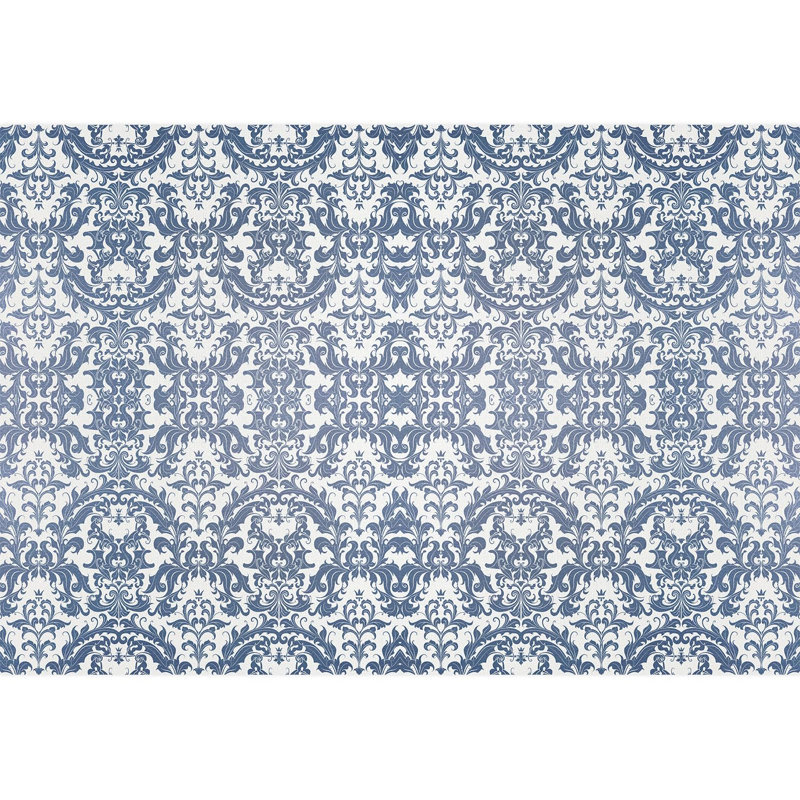 Classic Blue Damask Traditional Pattern, 66" L x 96" W