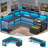 L-Shaped Computer Desk with Power Outlet-761660453