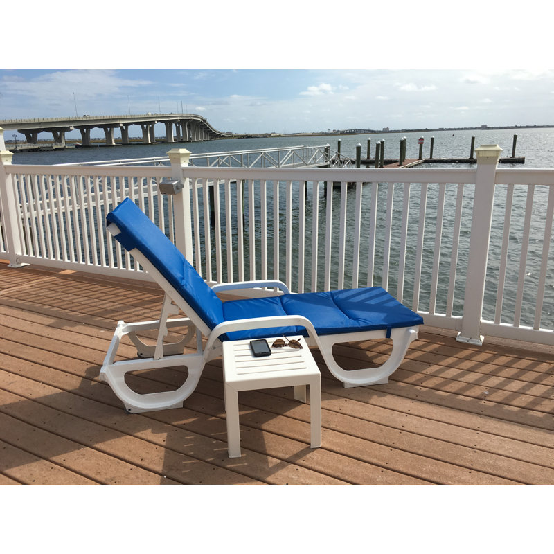 Grosfillex Bahia Eco Chaise Cushion, Blue