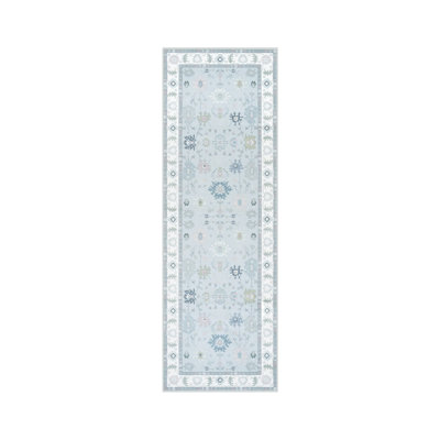 Guilhermina Washable Oushak Runner, Non Slip Area Rug for Bedroom, Floral Boho Runners Vintage Mat