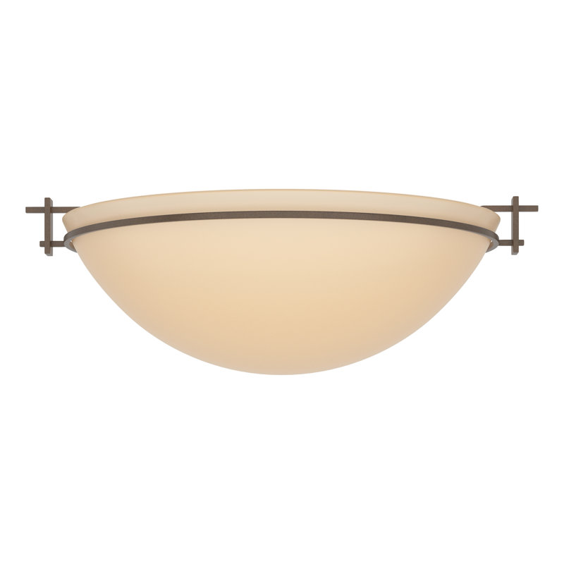 Moonband Semi Flush Mount, Bronze, Sand, 6.5" H x 15.9" W x 15.9" D
