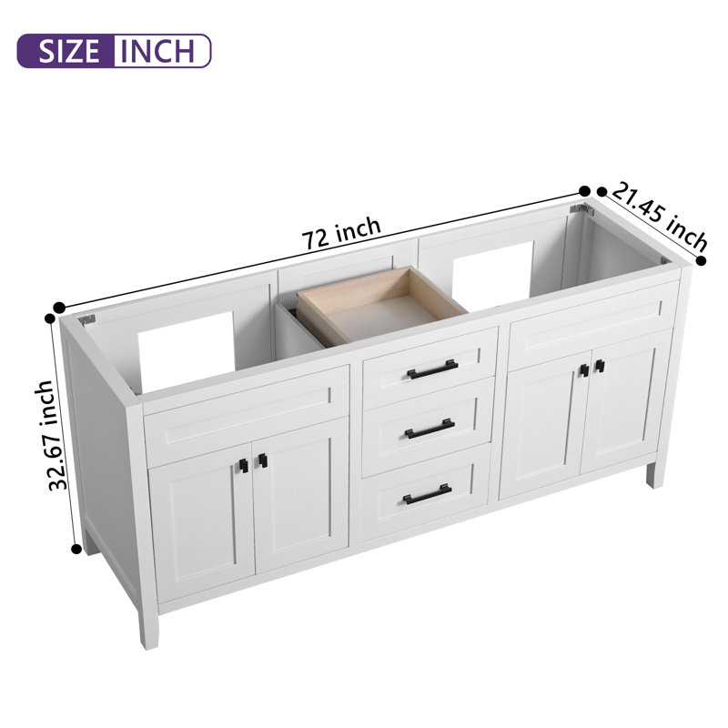 Mirren 72" Double Bathroom Vanity Base Only
