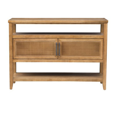 2 Door Storage Console - Toasted Almond Finish For Any Room Table With And Levelers