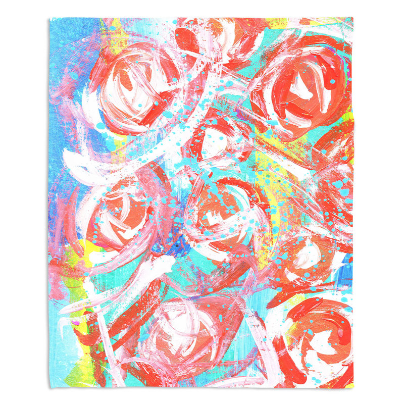 Jeté fleurs , l 68 po x L 80 po