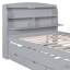 Lit plateforme double en bois avec lit gigogne, tête de lit et tiroirs-2100985895
