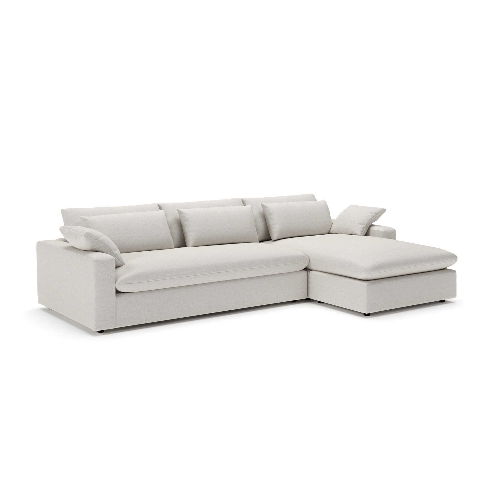 Remy 2 - Piece Upholstered Chaise Sectional, Right Hand Facing, Macarena Light Gray Basketweave