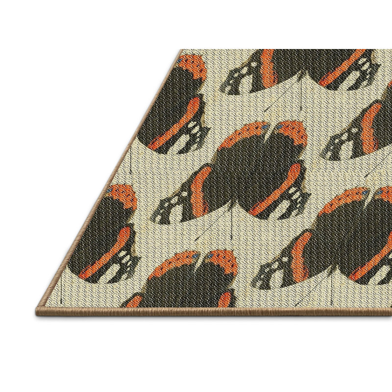 Tapis beige à motif beige/brun foncé, Rectangle 5 pi x 7 pi