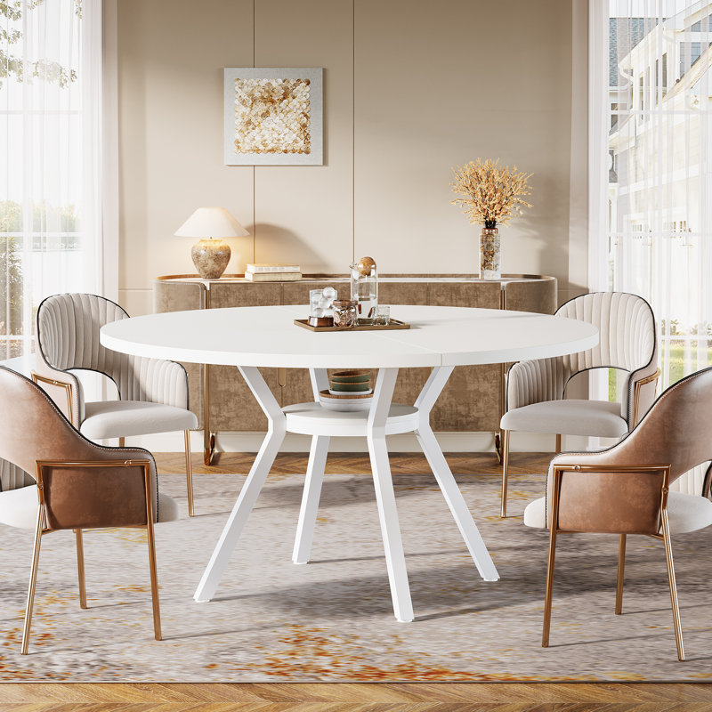 Round Metal Base Dining Table