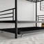 Metal Twin Bunk Bed with Pull-Out Trundle Sleeper, Matte Black with Ladder and Full-Length Guardrail