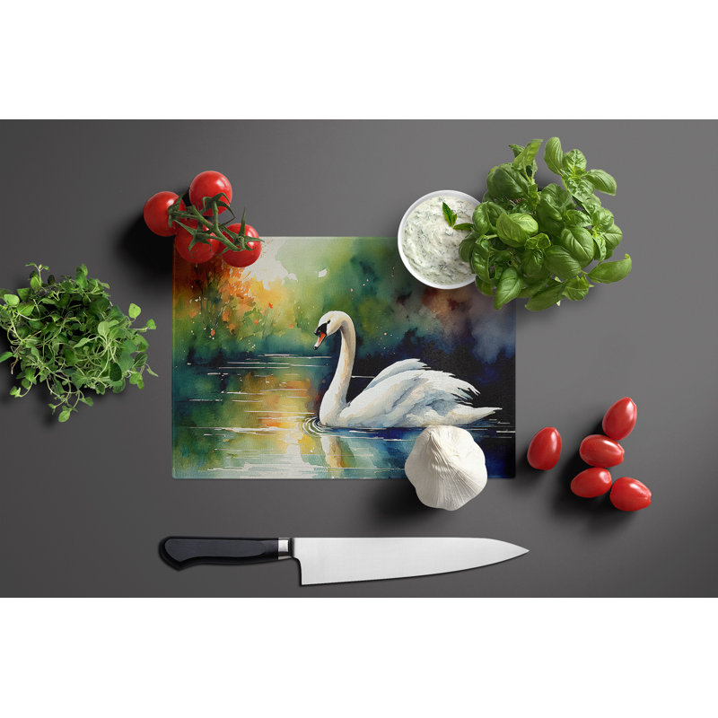 Swan Glass Cutting Board
