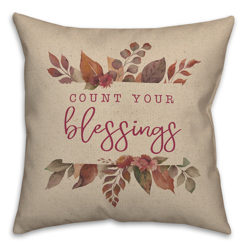 Coussin Count Your Blessings, H 18 po x l 18 po