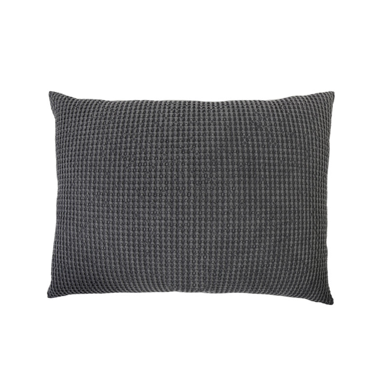 Zuma Cream/Charcoal/Natural/Mist Cotton Piece Sham, Standard, Charcoal