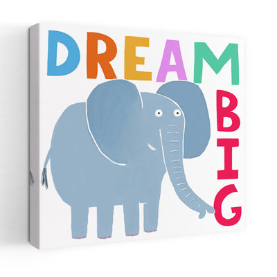 Cute Elephant Dream Big Contemporary Wall Art Print 1 Piece Wrapped Canvas Wall Art