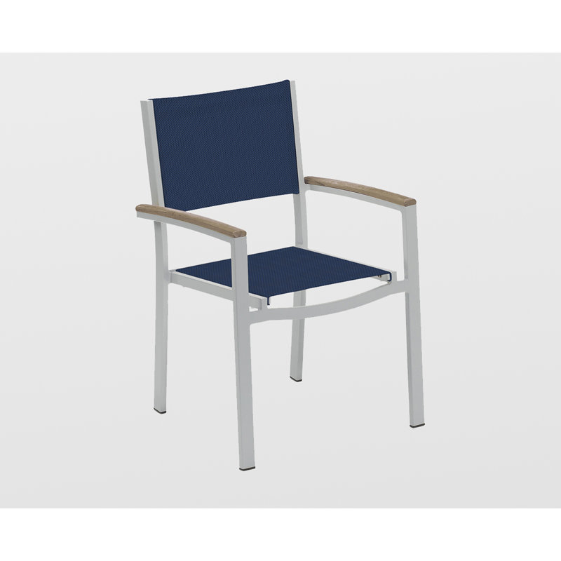 Travira Stacking Patio Dining Chair, Ink Pen, Tekwood Vintage, Flint