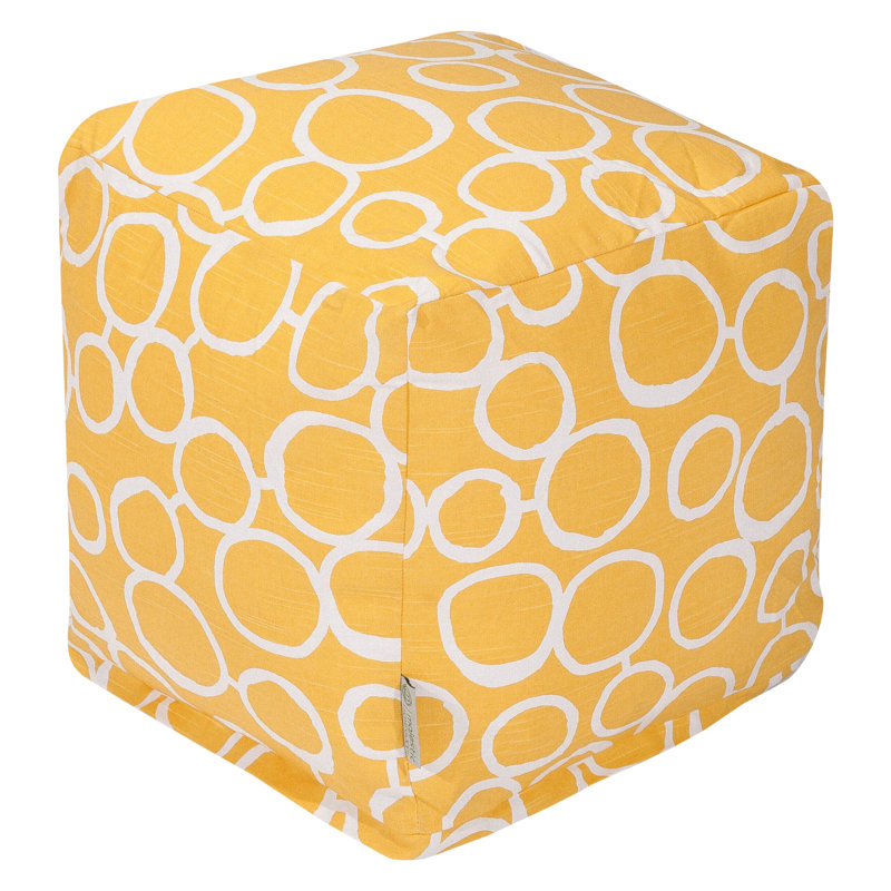 Repose-pieds cube Logue, Jaune
