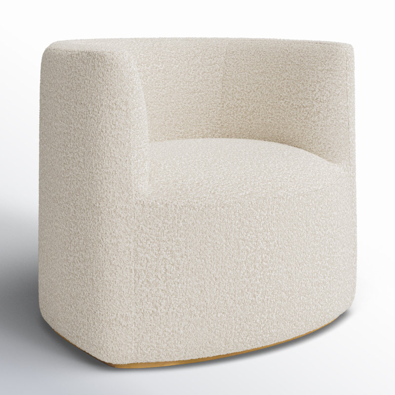 Fauteuil demi-tonneau Brookport, Bouclé ivoire